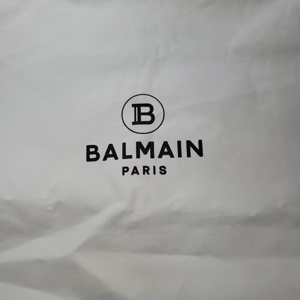 Balmain Garment Bag Gown White Black Logo Gold Tone Exposed Zipper 62.5 x 23 in - Picture 3 of 13